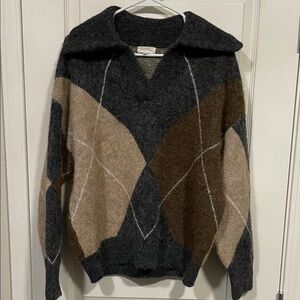 Women’s Promesa Geometric Sweater - Black, Brown, and Tan